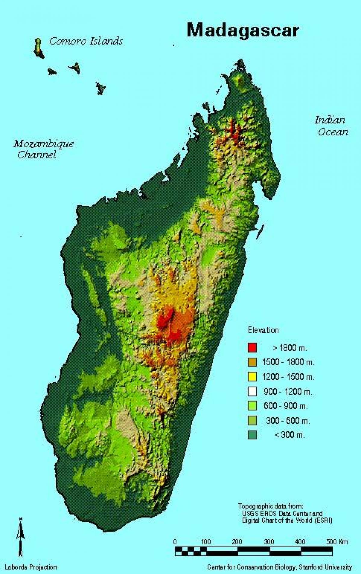 kaart van Madagascar geografie
