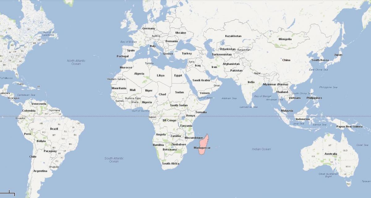 kaart van Madagascar locatie op de kaart