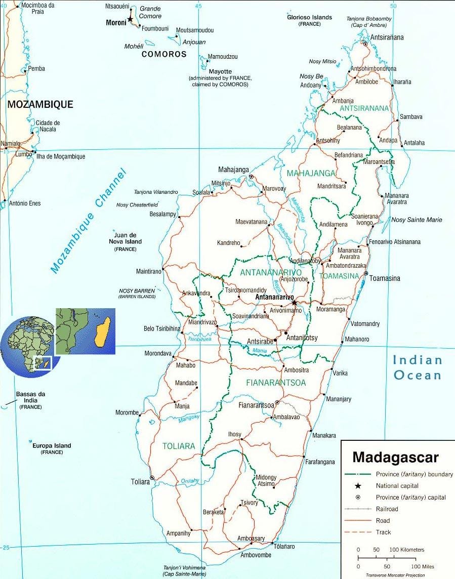 kaart van Madagascar rivier