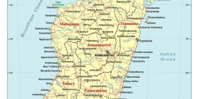 Gedetailleerde kaart van Madagascar