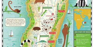 Kaart van Madagascar-kaart voor kinderen