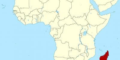 Madagaskar op de afrika kaart