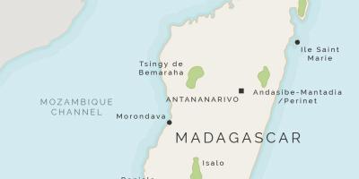 Kaart van Madagascar en de omliggende eilanden