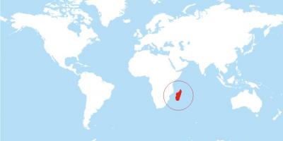 Kaart van Madagascar locatie op de wereld