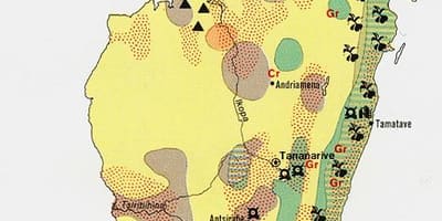 Kaart van Madagascar natuurlijke hulpbronnen