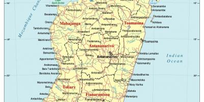 Kaart van Madagascar weg