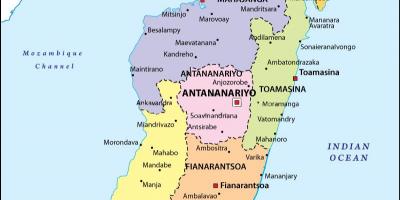 Kaart van de politieke kaart van Madagascar